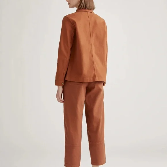 NWT Quince Organic Comfort Stretch Chore Jacket in Rust Size XL - Picture 5 of 11